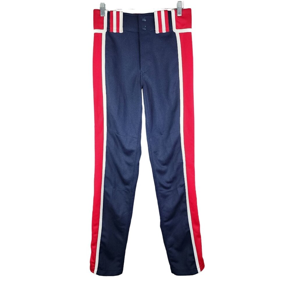 Mens Red White & Navy Blue Boombah Baseball Pants Size 30X35